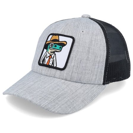 Kiddo Cap - Grau Trucker Cap - Kids Lizard With Hat Patch Heather Grey/Black @ Hatstore