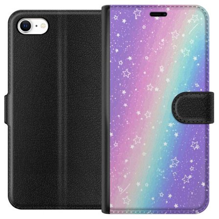 Kompatibelt Lommeboketui til Apple iPhone 6 Rainbow-farget pastellbakgrunn med hvite stjerner og gnistrende prikker i myk overgang