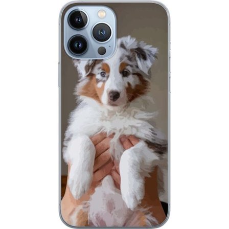 Kompatibelt Mobildeksel til Apple Apple iPhone 13 Pro Max Søt valp - Fluffy valp med blå øyne i nærbildeportrett