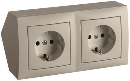 Hager 6319508989 Hörnbox med 2x 1-vägsuttag Vit, Strömbrytare & vägguttag