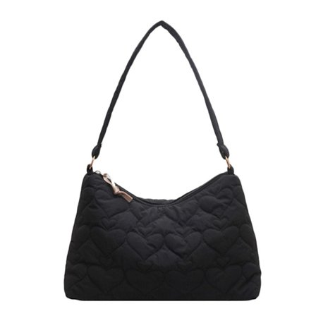 Axelväskor Quiltad tygväska SVART - high quality