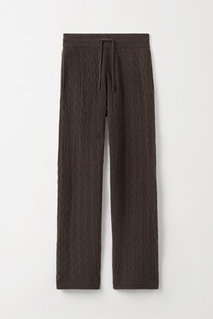 Soft Goat - Men's Cable Knit Pants - Men cashmere pants - S - Chocolate