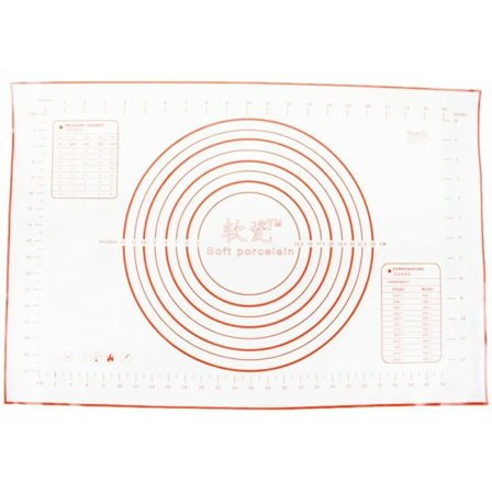 Køkken silikone bagemåtte non-stick foringer kage rullende skærende pizza dej fondant måtte wienerbrød ark tilbehør rød L