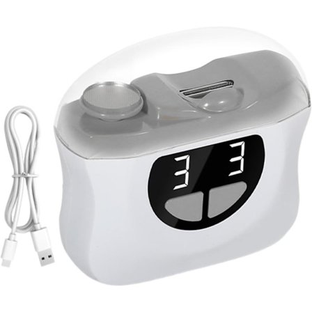 Elektrisk nagelklippare med 3 hastigheter, LED-belysning och förvaringslåda
