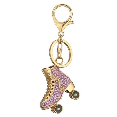 Jääluisteluavaimenperät naisille, Bling-avaimenperä tytön käsilaukkuun tai auton riipukseen, violetti