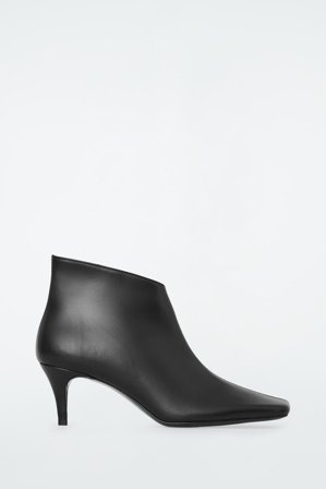 COS Square-Toe Leather Ankle Boots in Black - Women