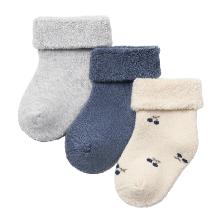 Åhléns Babystrumpor i bomull TERRY, 3-pack Strumpor & strumpbyxor Blå 22/25
