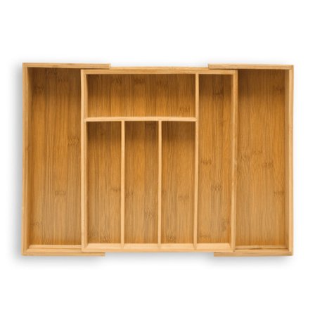 Ruokailuvälinelaatikko bambu 48 cm jatkettava