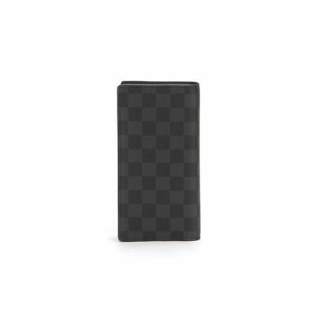 Louis Vuitton Vintage, Pre-owned Damier Graphite Brazza Wallet Zwart, Heren, Maat:ONE Size