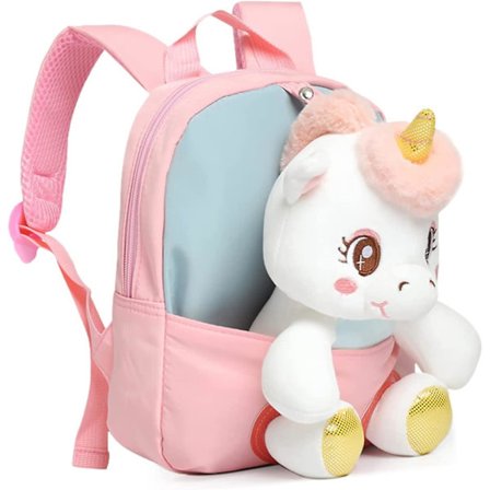 Unicorn Ryggsekk for Barn Jenter - Liten Ryggsekk med Kosedyr Enhjørning Søt for Jenter 3-6 År Gammel Rosa