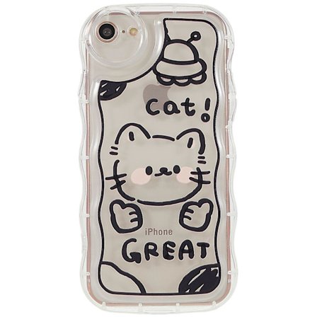 Mjukt skal med tryck för iPhone 7/8 4,7 tum/SE (2020)/SE (2020) - Jordgubbe/Hjärta