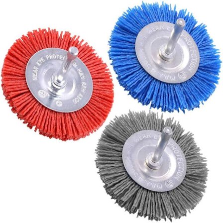 3 Stk Slibende Trådkopbørste 3 Korn Borebørste Sæt med 1/4