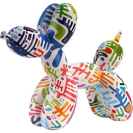 Resin Ballon Hund Skulptur Abstrakt Hund Statue Dekorativ Figur Graffiti Skulpturer Graffiti Kunst Søde Dyr Resin Kunst Skulptur Håndværk Dekoration
