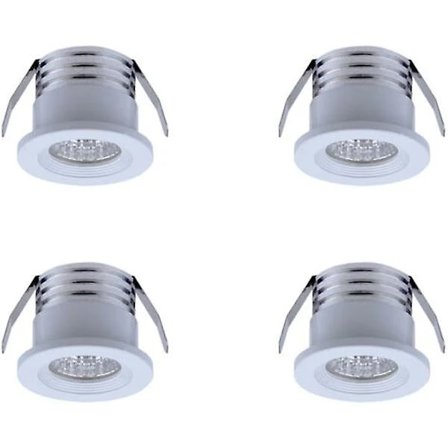 [CA] Sarja, jossa 4 mini-upotettavaa LED-spottia, 3 W, kylmät valkoiset valot valkoiset
