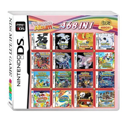 468 i 1 Album Videospillkortkassett Konsolkort for Nintendo Ds 3ds 2ds Nds Ndsl Ndsi