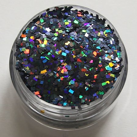 Nagelglitter - Fyrkanter/Square - Grå - 8ml - Glitter