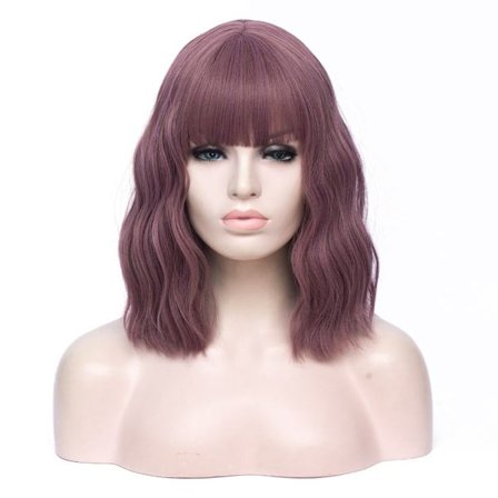 Kort krøllete parykk damer bølgete parykk (farge 3)