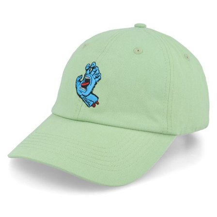 Santa Cruz - Grön unconstructed Keps - Screaming Mini Hand Cap Apple Mint Dad Cap @ Hatstore
