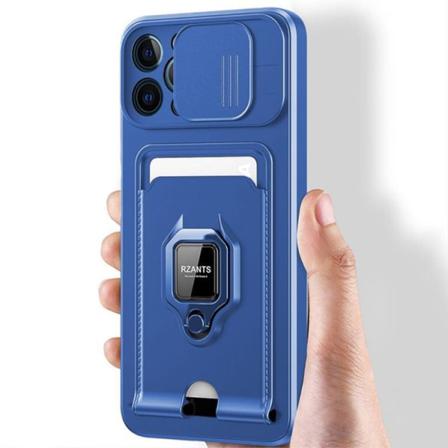 Rzants iPhone 14 Cover Ring Kortholder - Blå