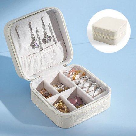 Smykker Opbevaringsæske Ring Øreringe Organisation HVID
