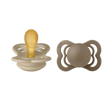 BIBS Supreme Sut Latex 2-pak Vanilla/ Dark Oak Str. 1, Børn & Forældre, Sutter, Latexsutter