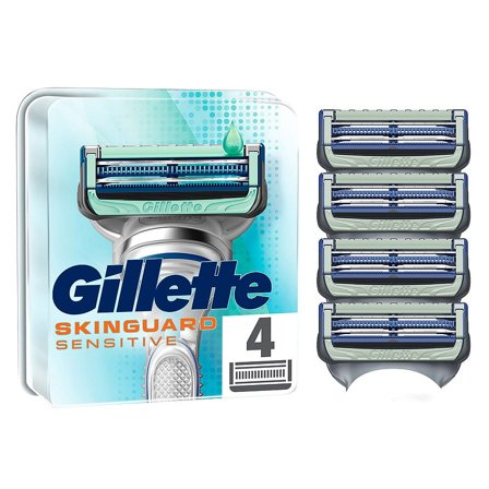 Gillette Skinguard Sensitive Barberblade 4 stk., Mænd, Barbering, Skrabere & Blade