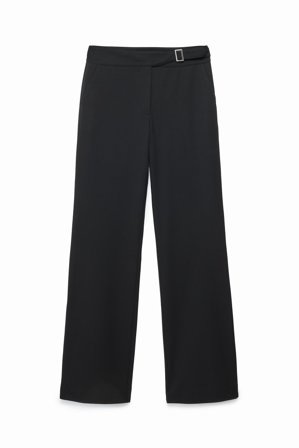 NA-KD - Straight bukser med spennedetaljer - Skreddersydde bukser - Svart - EU 36