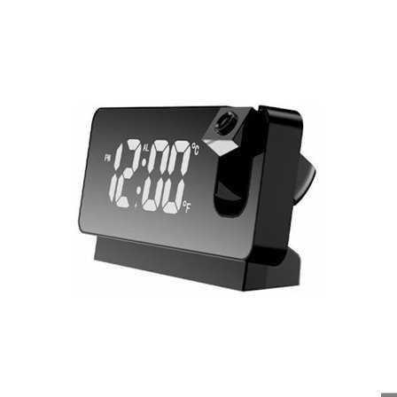 Loftprojektionsvækkeur 180° Projektionsvækkeur Digitalt Ur - Sort