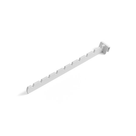 Clothing display arm MARKET, L 300 mm, for suspension in the hook rail, white