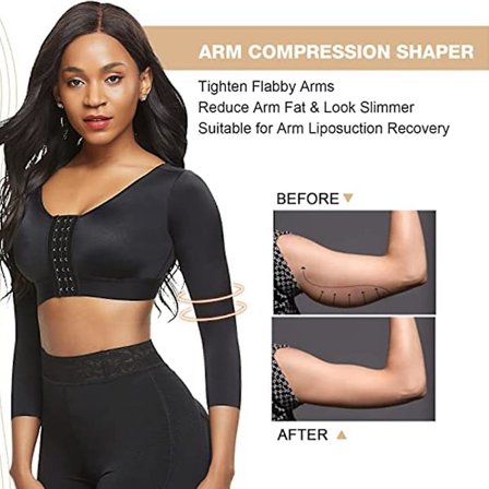 Kvinnors Shapewear 3/4 Ärm Shaper Front Stängning Kompressions BH Post Kirurgi Hållningskorrigerande Tank Top