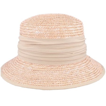 Seeberger - Beige straw Hatt - Cloche In Straw Braid Sand Straw Hat @ Hatstore