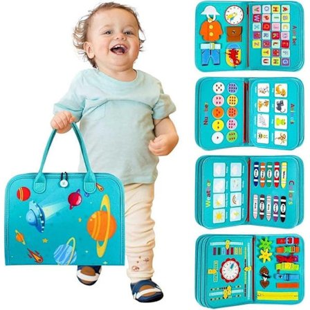 Montessori Busy Board til Børn 1-4 År, Aktivitets- og Udviklingslegetøj til Børn