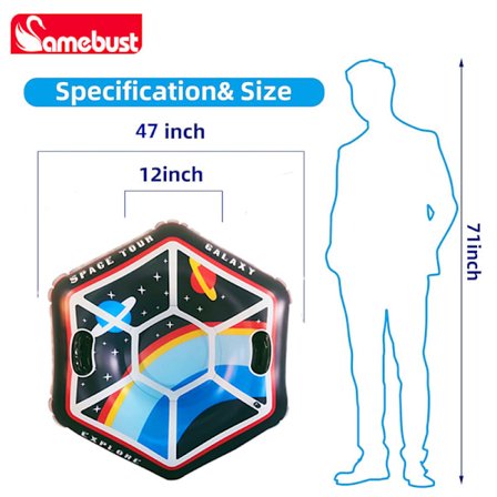 47" Ilmatäytteinen lumirengas aikuisille, yhden hengen talviulkoilulelu kestävällä lumirengasrakenteella
