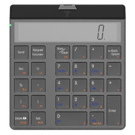 Numeriskt tangentbord 4.0 Bluetooth-tangentbord med displayräknarfunktion 2 i 1 siffertangentbord och räknare