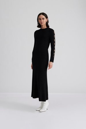 Malina - Fellie Maxikleid - M - Black