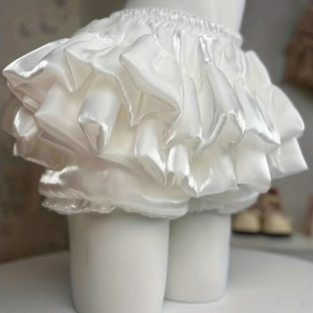 Het Balett Vit Högmidjekjol Tre-D Tårtkaks Knopp Klänning Puffig Söt Petite Stil Jumpsuit