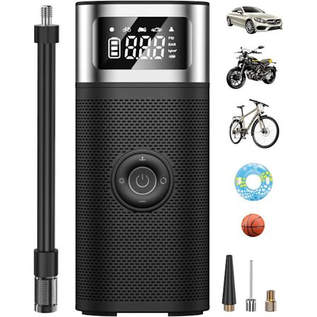 Svart - 6000mAh Mini Bærbar Luftkompressor, Bil Dekk Pumpe