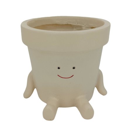 Blidt Smilende Ansikt Resin Blomsterpotte 3.5 Tommer Søt Sukkulent/Kaktus Plantepotte Innendørs Plantepotte Plantegave Dekorativ Nyhet Plantepotte