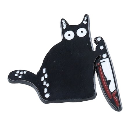 Cap Pins - Preto Acessório - Cartoon Black Cat Metal Enamel Pin @ Hatstore