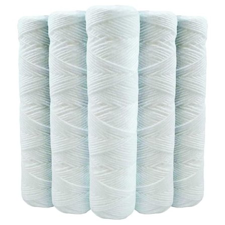 Set med 5 spolpatroner 9-tums sedimentvattenfilter 3/4-20 kompatibla mikronfilter 10 tum