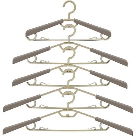 10 stk. plastikbøjler med kroge, justerbar skulderlængde til tøj i forskellige størrelser 39-59 cm, perfekt til ophængning af jakker, bukser, skjorter