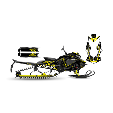Dekalkit SweTown Team Racer Yellow - Ski-Doo Renegade Backcountry X 850 E-Tec 2018-2018