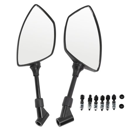 Motorcykel Bakspejl 360° Rotation Konveks Glaslinse Kulfiber Stil Universal til Scooter Sport Dirt Bike ATV Guld