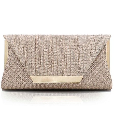 Glitter Clutch Tasker til Kvinder Aften Tasker Clutch Håndtasker Bryllupsfest Bal Clutch i Sølv og Guld (FMY)