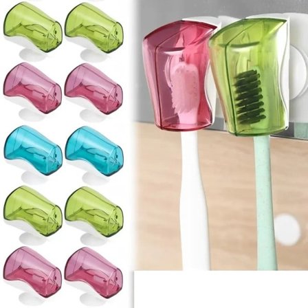 5 delar Bärbar Tandborste Huvud Kåpor med sug kopp