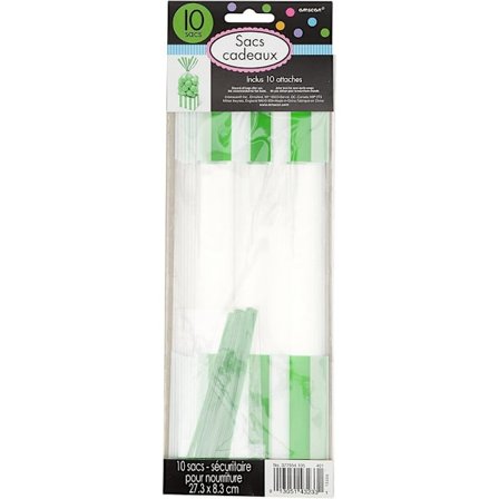 Amscan Randiga Godispåsar (10-pack) One Size Kiwi Green