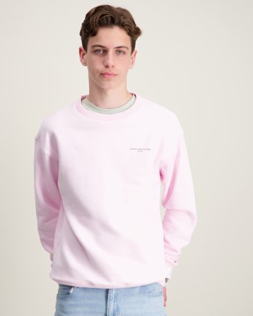 Tommy Hilfiger MINI CORP C-NECK SWEATSHIRT Rosa Genser Gutt - Kids Brand Store