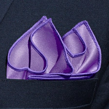 Pochette de costume classique violet clair pour hommes - Pochettes de costume de couleur unie