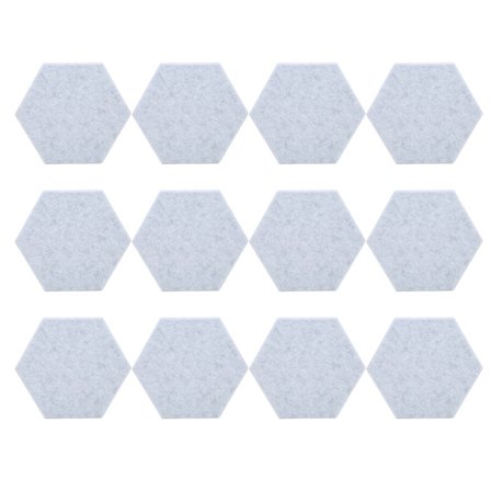 12 stk Lydabsorberende Plader Hex Adhesive Akustikpaneler Kiler Vægge Lydisolering Kapsling Sølvgrå