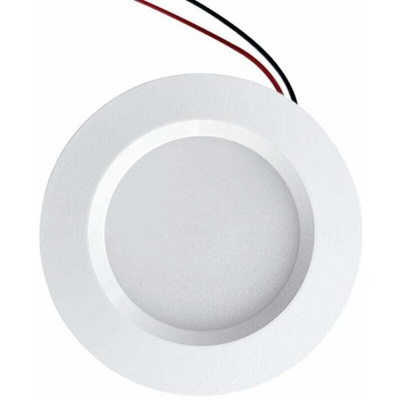 Mini LED forsænket skabslys, borehul 55 mm, diameter 68 mm, kompakt, 3W DC12V, vandtæt IP54, badeværelse (aluminium, naturlig hvid 4000K)